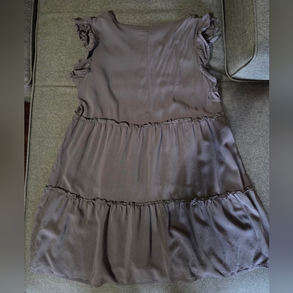 Zenana Outfitters Charcoal Flutter Sleeve Dress - Picture 2 of 3